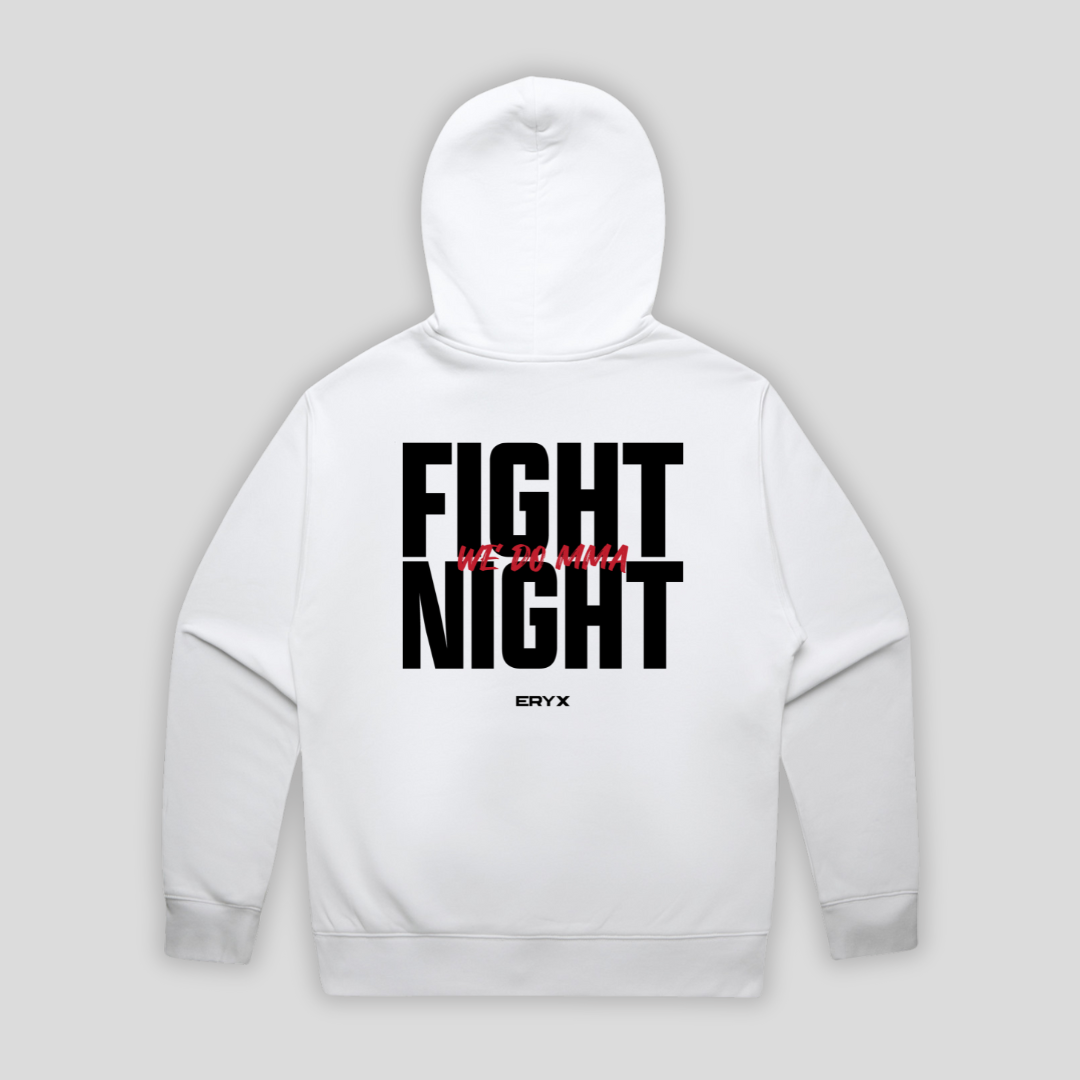 ERYX Fight Night Relaxed White Hoodie