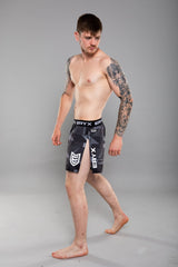 Eryx Glitch High Split MMA Shorts Black - Eryxgear