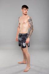 Eryx Glitch High Split MMA Shorts Black - Eryxgear