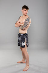 Eryx Glitch High Split MMA Shorts Black - Eryxgear