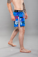 Eryx Glitch High Split MMA Shorts Blue - Eryxgear