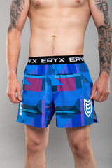 Eryx Glitch High Split MMA Shorts Blue - Eryxgear