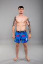 Eryx Glitch High Split MMA Shorts Blue - Eryxgear