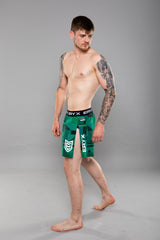 Eryx Glitch High Split MMA Shorts Green - Eryxgear