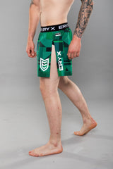 Eryx Glitch High Split MMA Shorts Green - Eryxgear