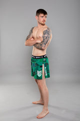 Eryx Glitch High Split MMA Shorts Green - Eryxgear