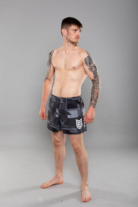 Eryx Glitch Hybrid MMA Shorts Black - Eryxgear