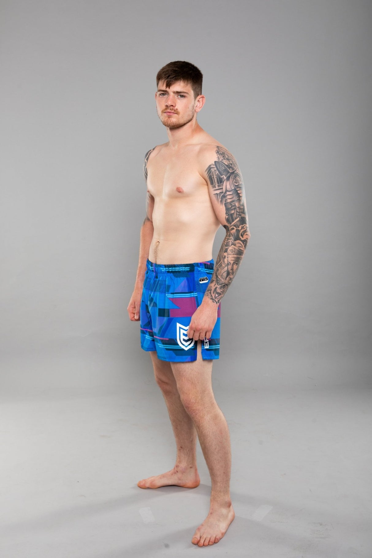 Eryx Glitch Hybrid MMA Shorts Blue - Eryxgear