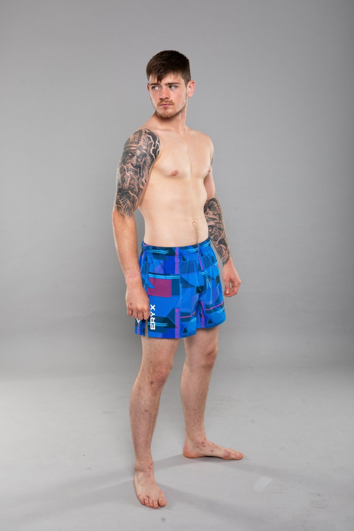 Eryx Glitch Hybrid MMA Shorts Blue - Eryxgear