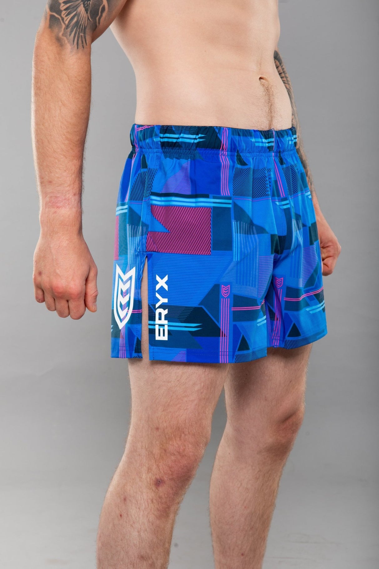 Eryx Glitch Hybrid MMA Shorts Blue - Eryxgear