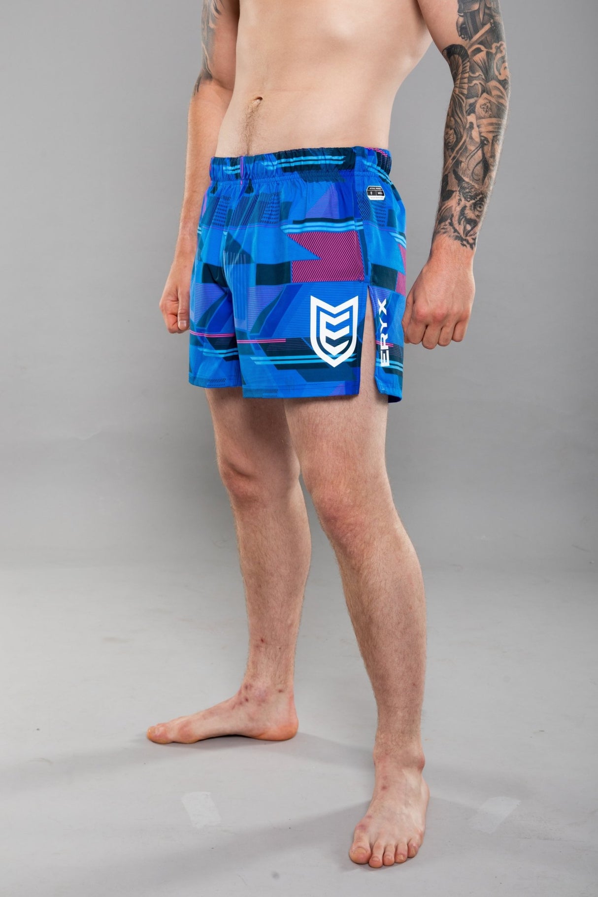 Eryx Glitch Hybrid MMA Shorts Blue - Eryxgear