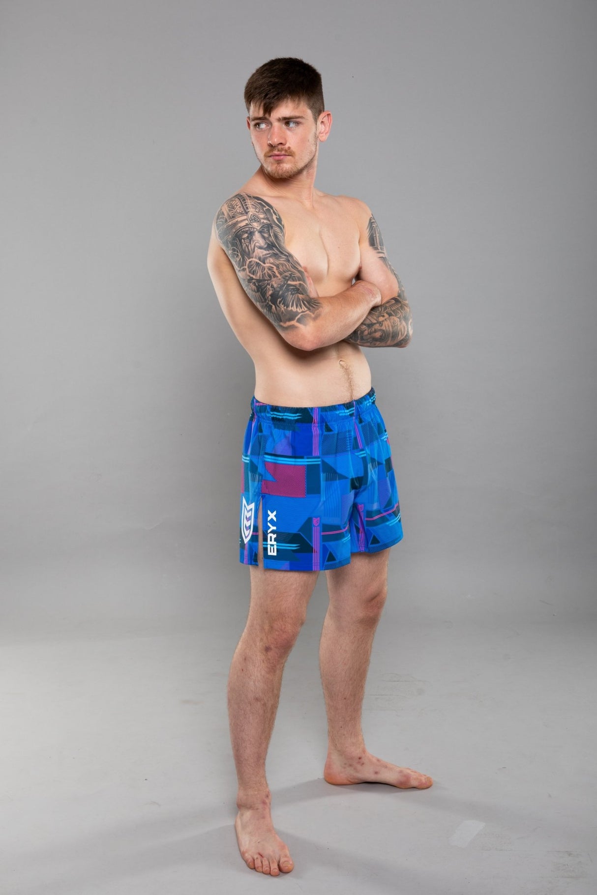 Eryx Glitch Hybrid MMA Shorts Blue - Eryxgear