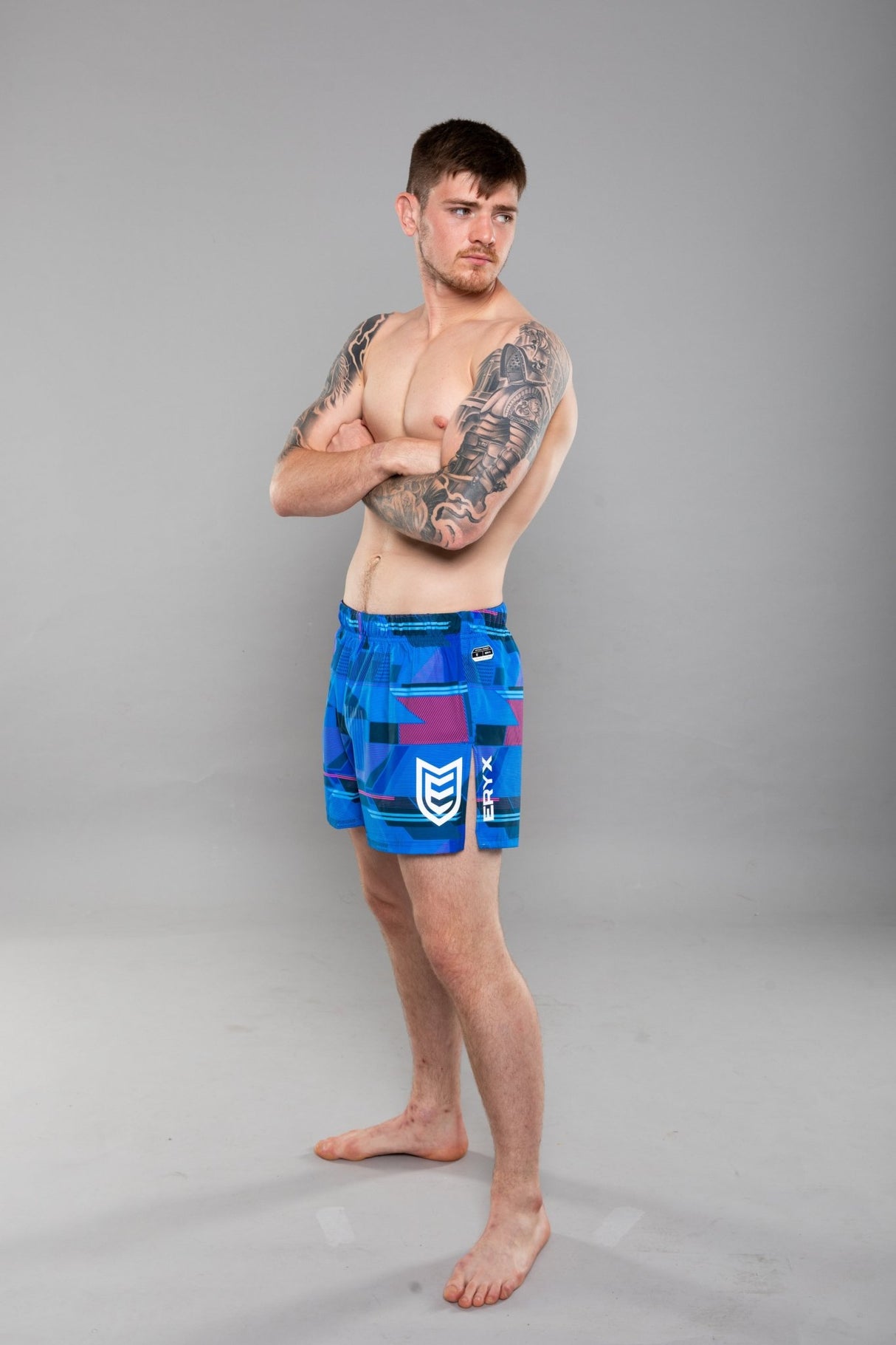 Eryx Glitch Hybrid MMA Shorts Blue - Eryxgear