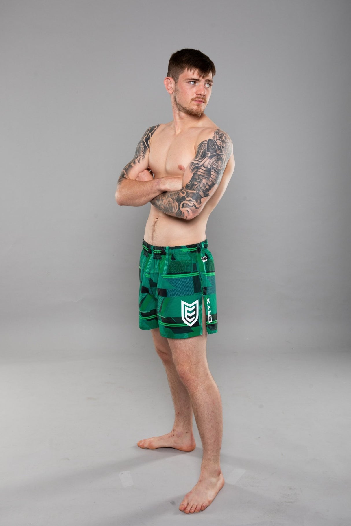 Eryx Glitch Hybrid MMA Shorts Green - Eryxgear