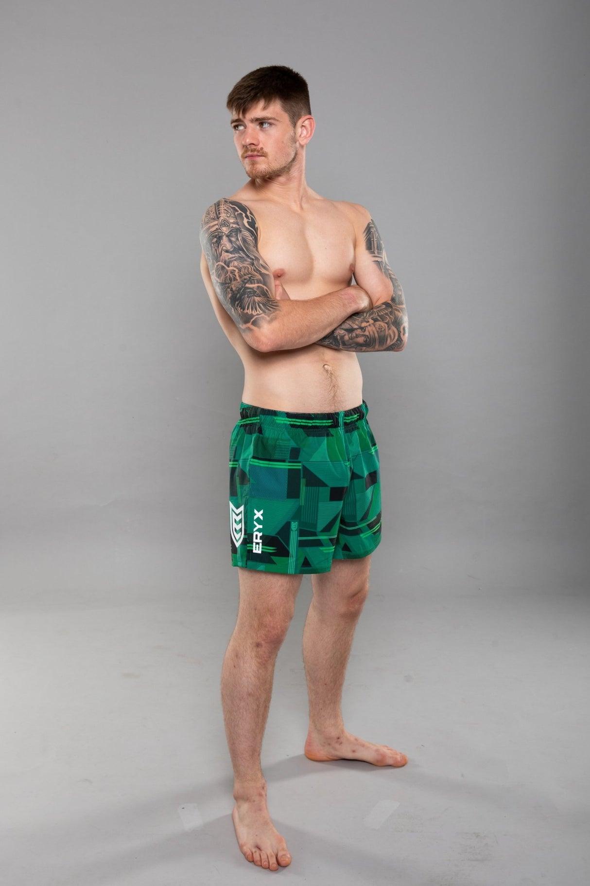 Eryx Glitch Hybrid MMA Shorts Green - Eryxgear