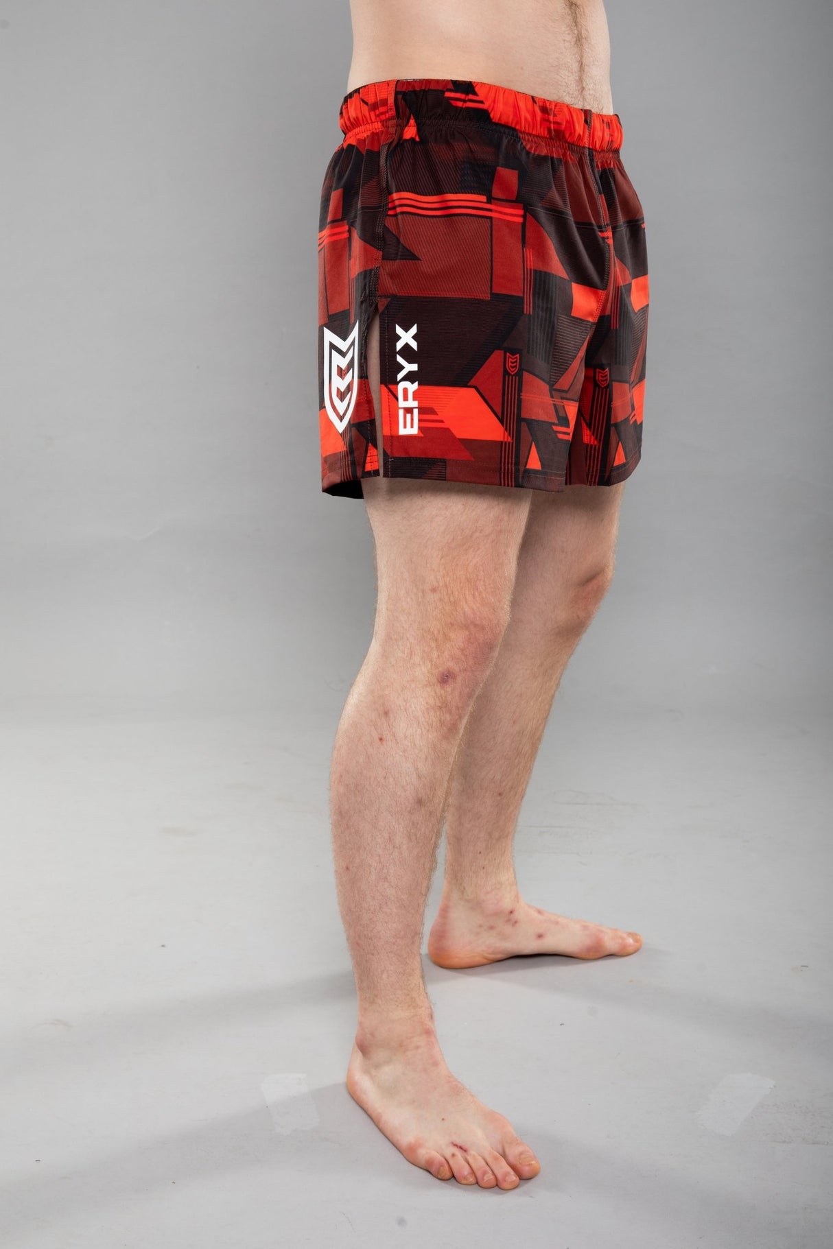 Eryx Glitch Hybrid MMA Shorts Red - Eryxgear