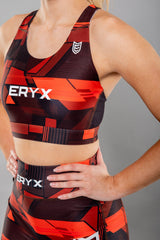 Eryx Glitch Sports Bra Red - Eryxgear