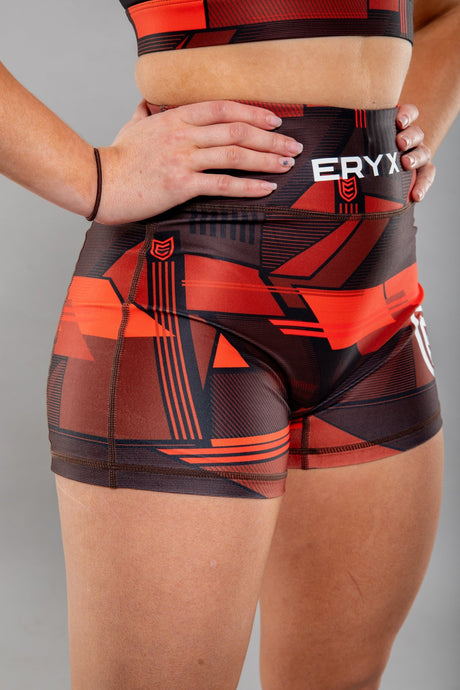 Eryx Glitch Womens Shorts Red - Eryxgear